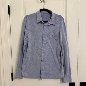 Lululemon Commission Long-Sleeve Shirt in Blue Linen/White